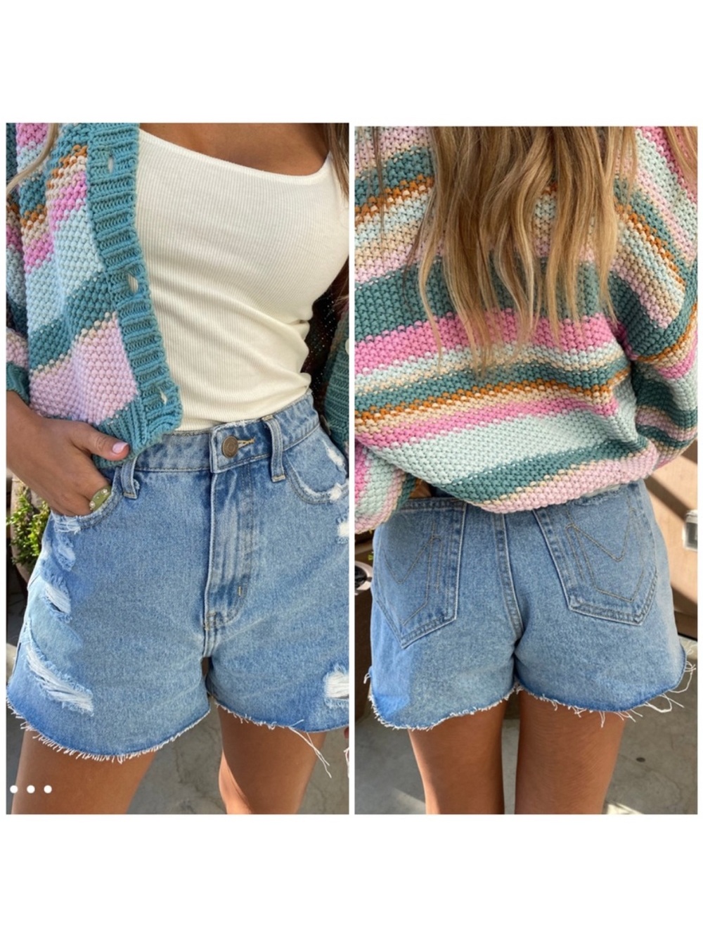 Show Me Your MuMu High Rise Distressed Denim Shorts